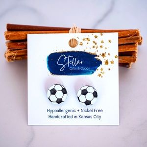 Soccer Earrings, Acrylic Material